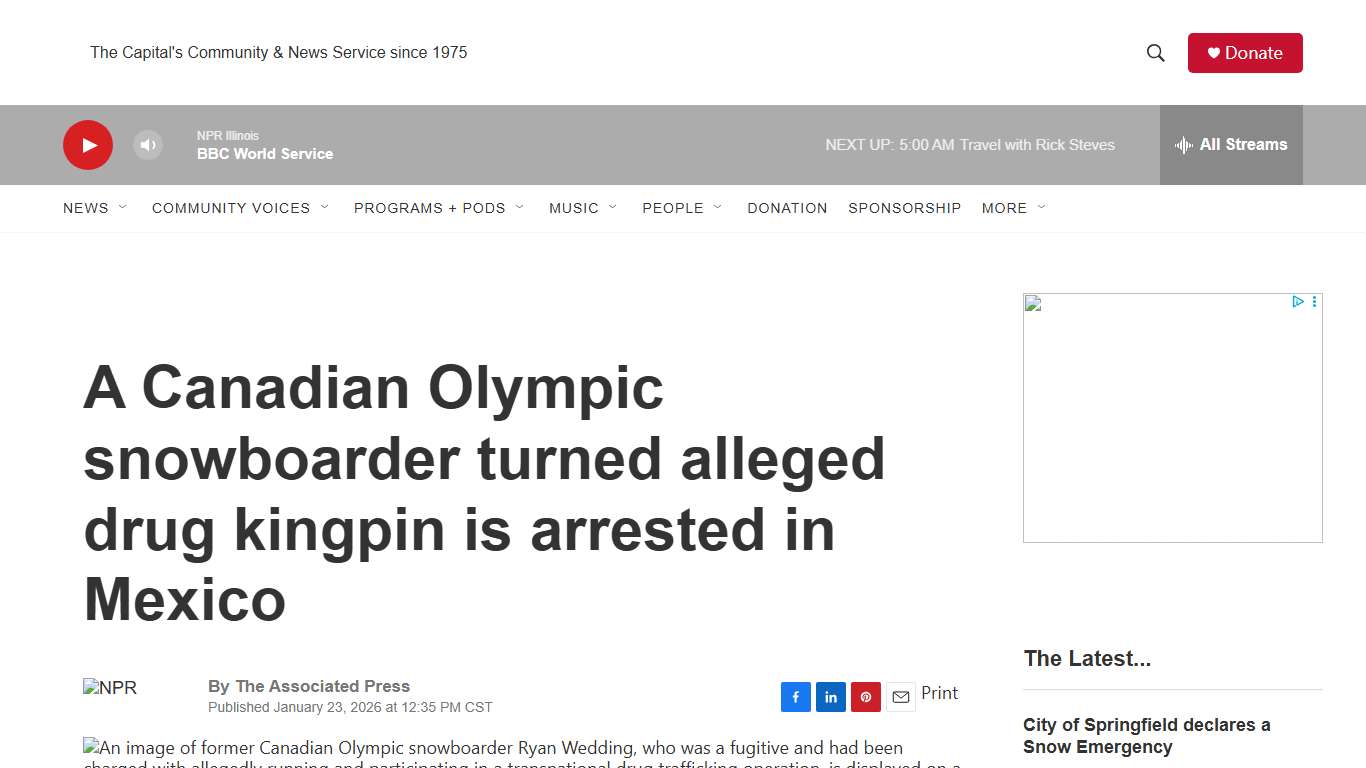 A Canadian Olympic snowboarder turned alleged drug kingpin is arrested in Mexico NPR Illinois