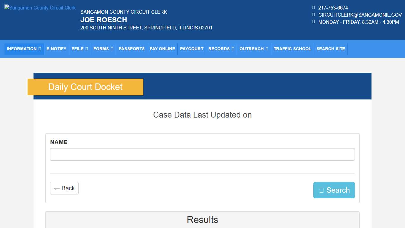 Sangamon County Circuit Clerk Court Docket
